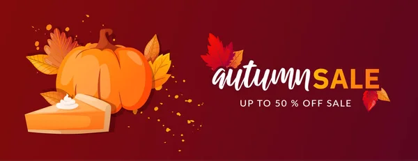 Automne automne saison vente annonce bannière . — Image vectorielle