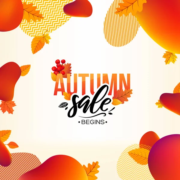 Autumn Fall Season Sale Ad Poster. — Stock Vector