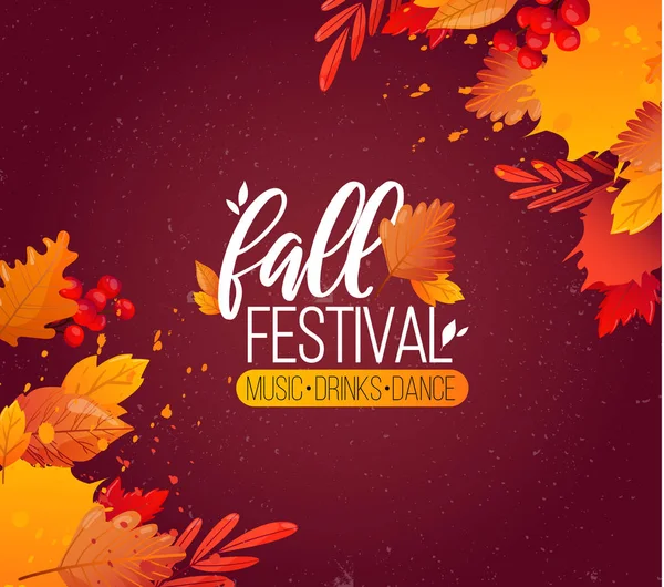 Autunno Autunno Stagione Festa Ad Poster . — Vettoriale Stock