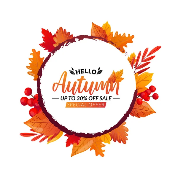 Autumn Fall Season Sale Ad Poster. — Stock Vector