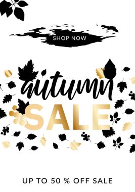 Lüks tarzda Sonbahar reklam satış afişi.