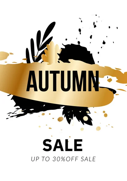 Autumn ad sale poster in luxurious style. — Stock Vector