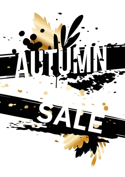 Autumn ad sale poster in luxurious style. — Stock Vector