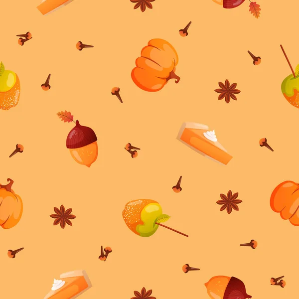 Autumn season seamless pattern. — Stock Vector