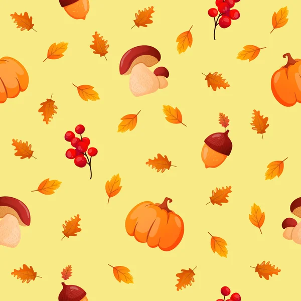 Autumn season seamless pattern. — Stock Vector