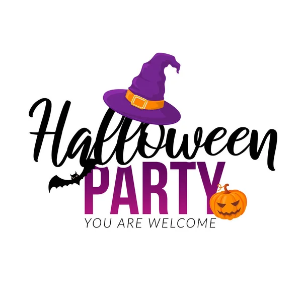 Halloween partido texto aislado en blanco . — Vector de stock