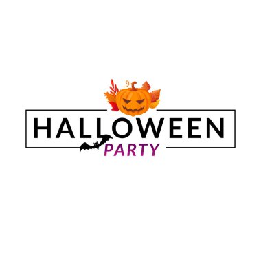 Cadılar Bayramı parti metni beyaz izole.