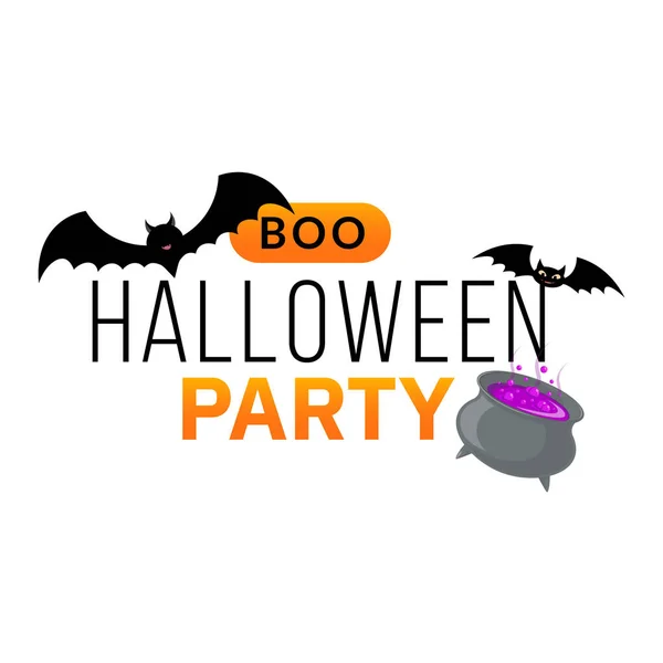 Halloween partido texto aislado en blanco . — Vector de stock