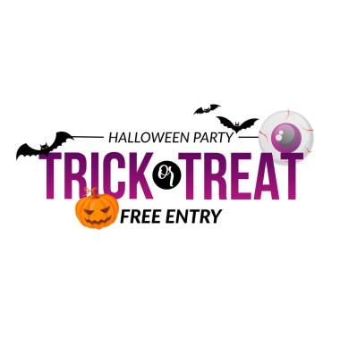 Cadılar Bayramı parti metni beyaz izole.