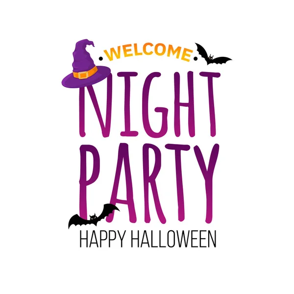 Halloween partido texto aislado en blanco . — Vector de stock