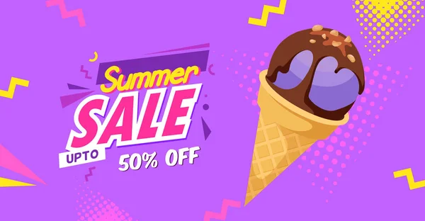Színes fagylalt és szöveges felirat reklám banner. — Stock Vector