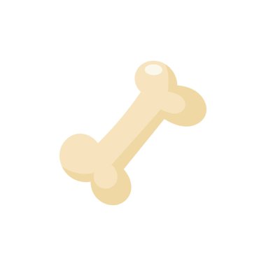 Çizgi film tarzında tek kemik beyaza izole edilmiş.