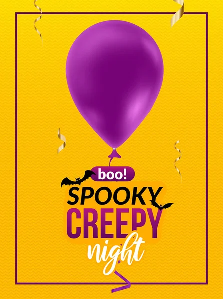 Halloween party oznámení s balónky a konfety. — Stockový vektor