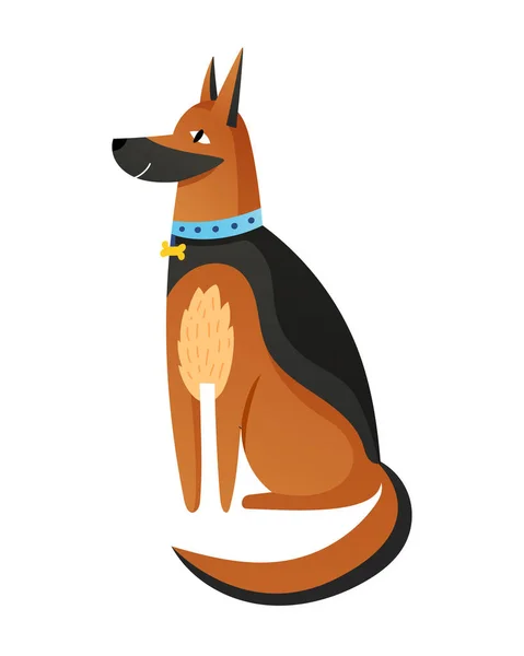 Honden huisdier in cartoon stijl geïsoleerd op wit. — Stockvector