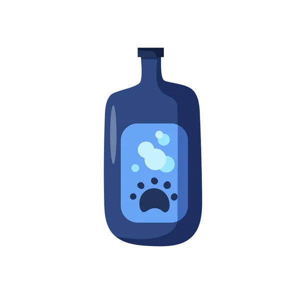 Pet shampoo bottle in cartoon style on white. — Stock Vector