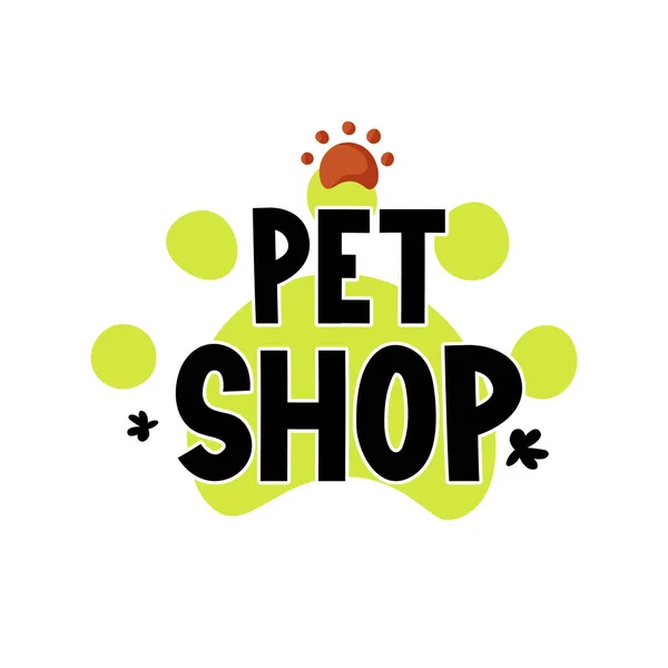 Pet shop rótulo de texto isolado no branco . — Vetor de Stock