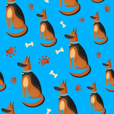 Çizgi film tarzında köpeklerle kusursuz desen.