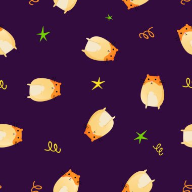 Çizgi film tarzında hamsterların kusursuz deseni.