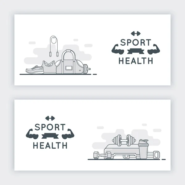 Sport fitness spandoeken. Ad flyer kaart achtergrond. — Stockvector