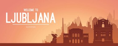 Ljubljana, Slovenya 'nın ünlü şehir manzarası.