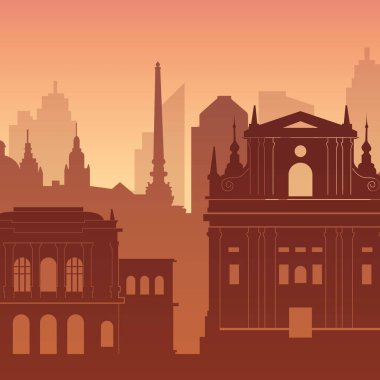 Ljubljana, Slovenya 'nın ünlü şehir manzarası.