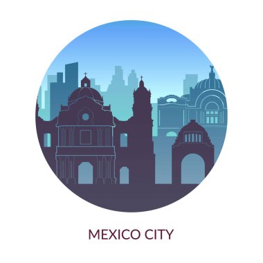 Mexico City 'nin ünlü manzara arka planı.