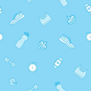 Spor eğitim ekipmanlarıyla kusursuz desen.