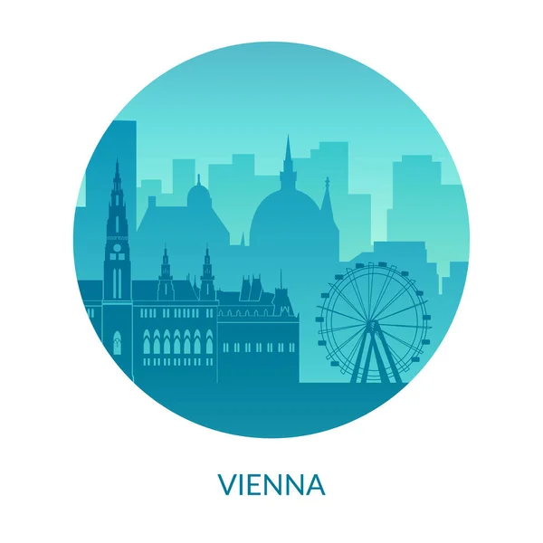 Wiedeń, Austria słynny widok na miasto tło. — Wektor stockowy