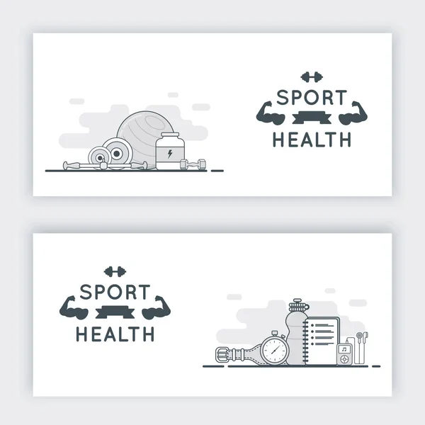 Sport fitness spandoeken. Ad flyer kaart achtergrond. — Stockvector