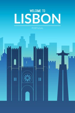 Lizbon, Portekiz 'in ünlü şehir manzarası.