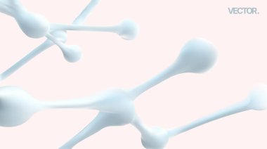 Zarif ve görsel olarak memnun edici soyut bir vektör çizimi yumuşak ve rahatlatıcı tonlarda moleküler yapılar sergiliyor.