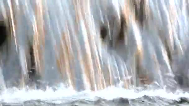 Waterfall mountain creek stream river - flowing running water, close up — Stock Video