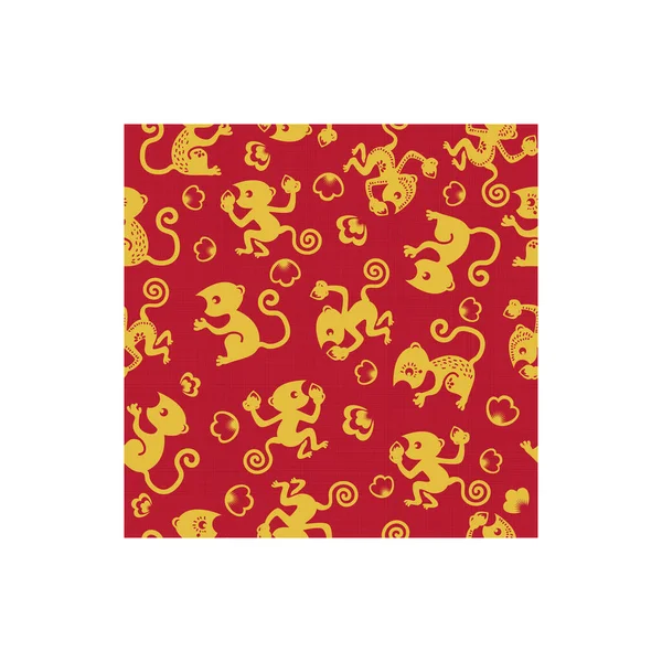 Carte Vectorielle Rouge Avec Zodiaque Chinois — Image vectorielle
