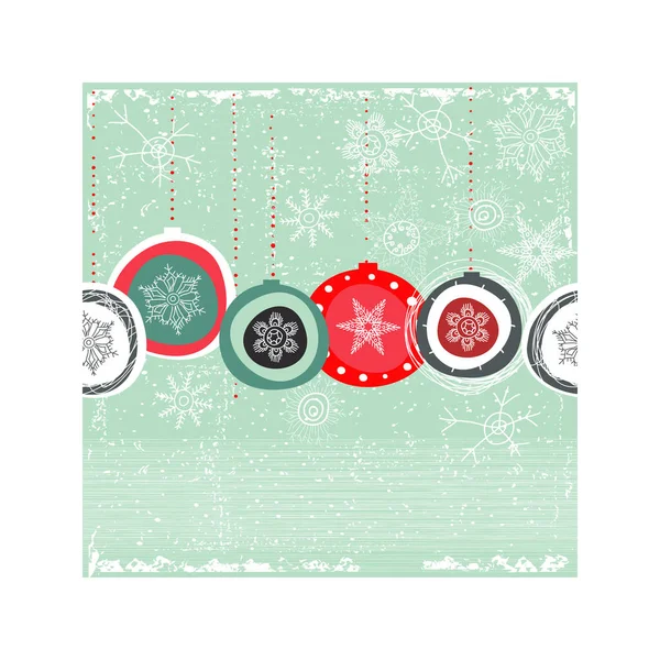 Vector Christmas Card Baubles Decorations Stock Illustration