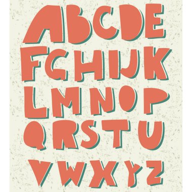 Renkli alfabe yazı tipi vektör çizimi