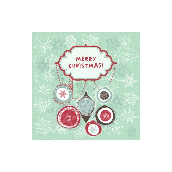 Carte Noël Vectorielle Avec Boules Décorations — Image vectorielle