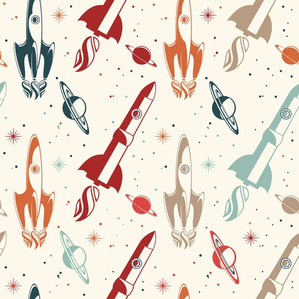 Patrón Cohetes Ilustración Dibujos Animados Aislada Sobre Fondo Blanco — Archivo Imágenes Vectoriales