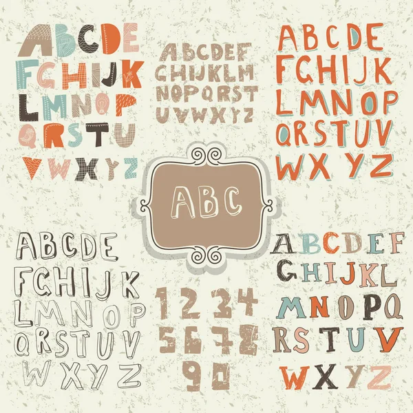 彩色字母表字母的一组矢量图 — 图库矢量图片
