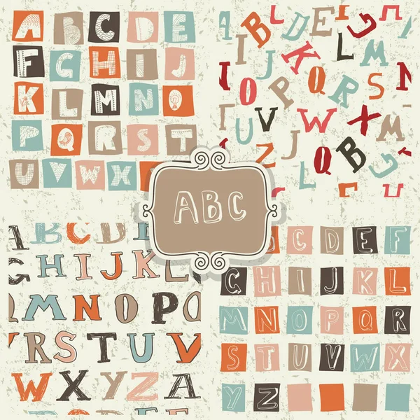 Jeu Illustration Vectorielle Lettres Alphabétiques Colorées — Image vectorielle