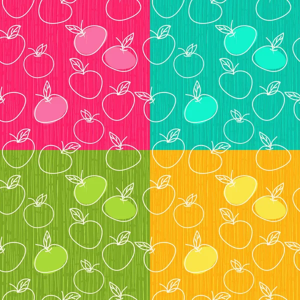 Vector Seamless Pattern Apples — Stock Vector