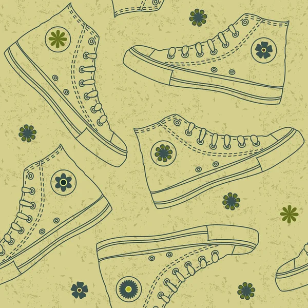 Doodle Grunge Retro Ayakkabılarının Çizimi Vektör Çizimi — Stok Vektör