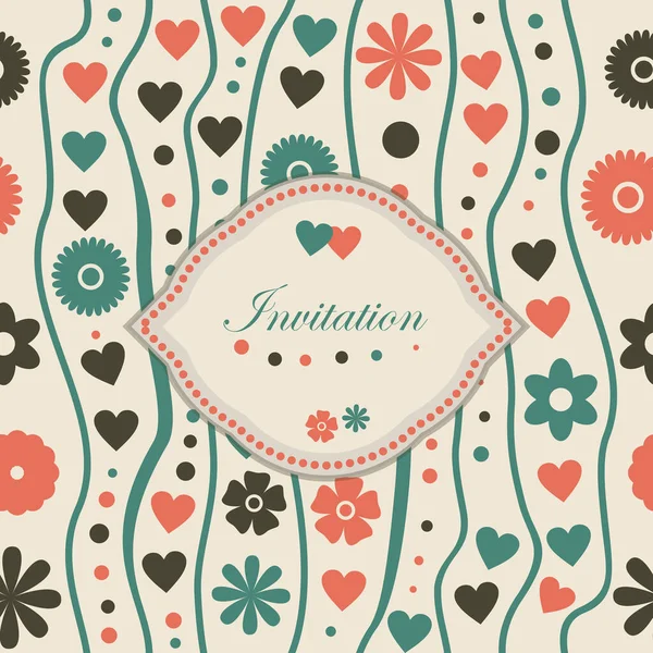 Invitación Vintage Con Espacio Para Texto Ilustración Vectorial — Vector de stock