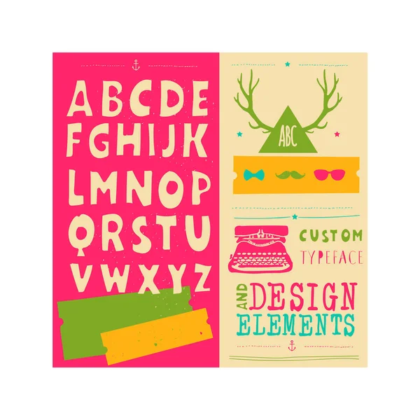 Illustration Vectorielle Lettres Alphabétiques Colorées — Image vectorielle