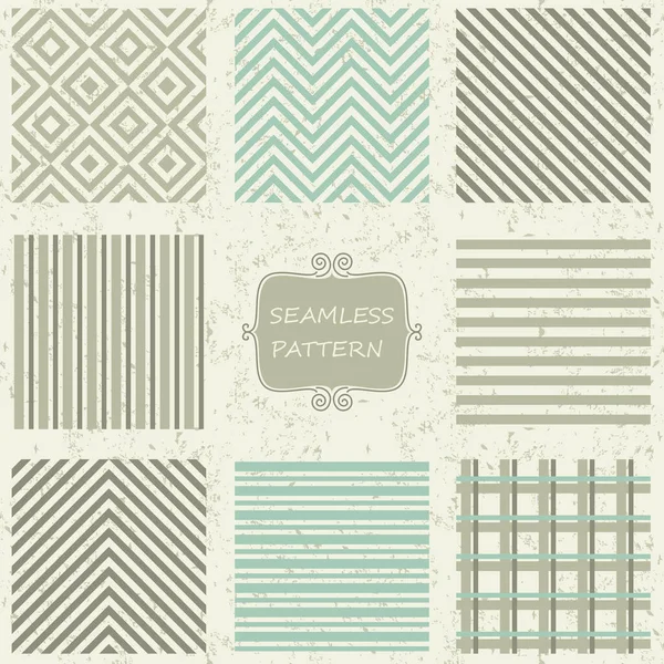 Vintage Background Set Seamless Patterns Vector Template Textile Design — Stock Vector