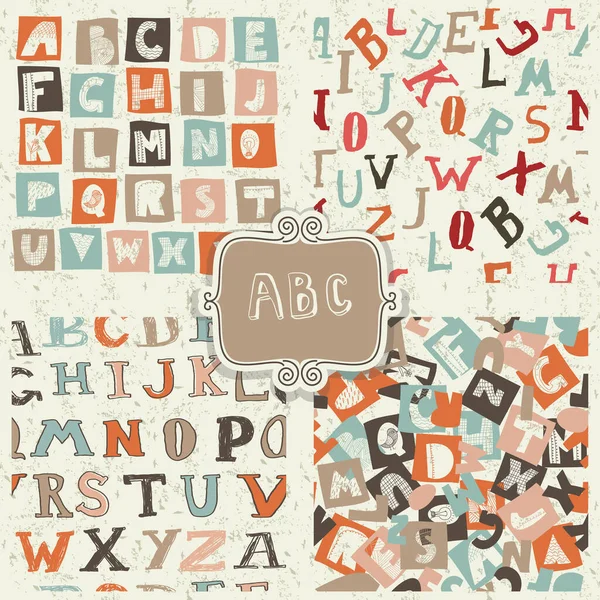 Jeu Illustration Vectorielle Lettres Alphabétiques Colorées Graphismes Vectoriels