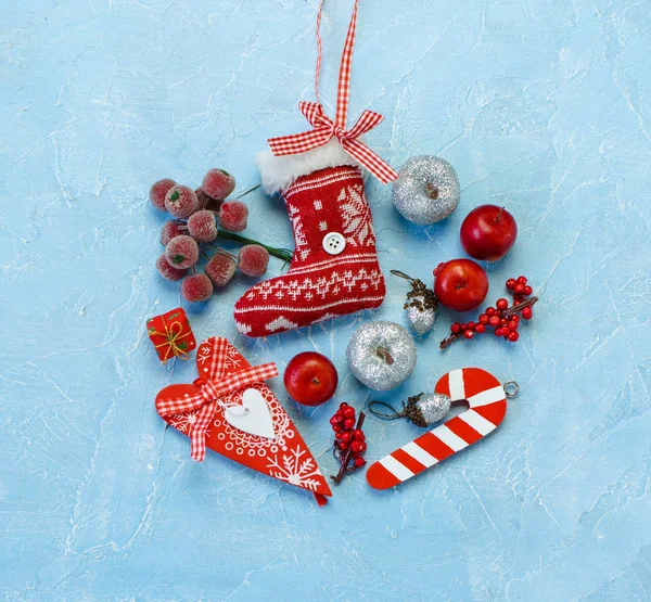 Christmas objects in the shape of a Christmas bauble. Royalty Free Stock Images