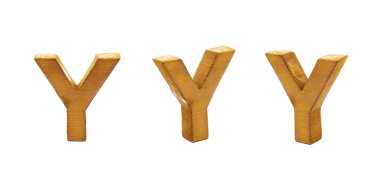 Tek Boyutlanmış ahşap harf izole