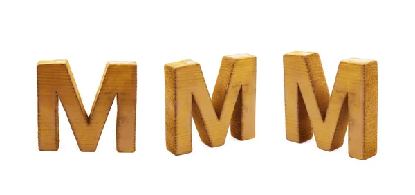 Single sawn wooden letter isolated — Stock Photo, Image