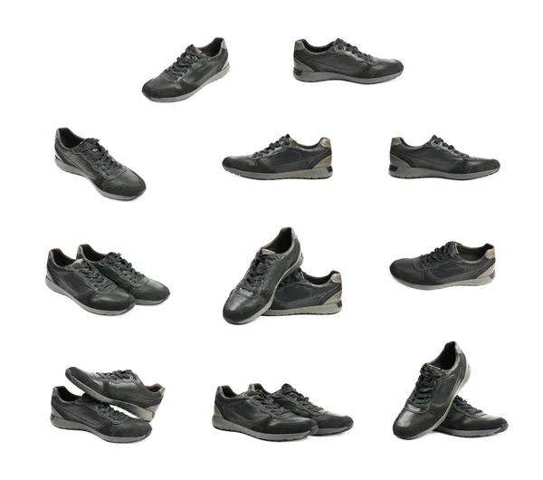 Chaussures décontractées en cuir noirisolées — Photo