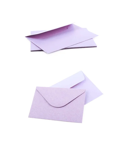 Pile of paper envelopes isolated — Stock Photo, Image